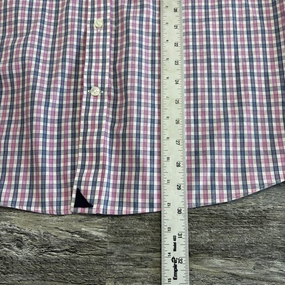 UNTUCKit Purple Pink Check Mens 2XL Wrinkle Free Cotton Button Up Shirt Plaid - Picture 6 of 8